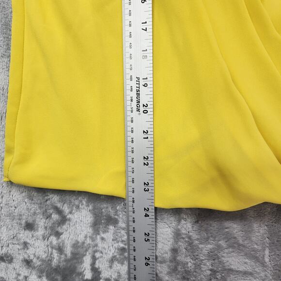 Thalia Sodi Top Women S Yellow Sleeveless Wrap Drape Front Layered Blouse Preppy - Picture 8 of 9